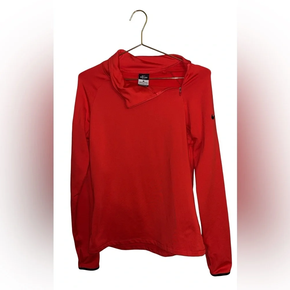 Nike Pro Women's Orange Athletic Shirt Size Large P2P 19" - Picture 1 of 4
